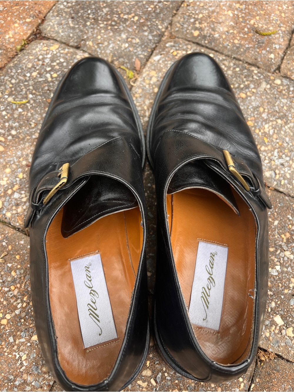 Mezlan Tortosa Monk Strap Cap Toe Dress Shoes Black Leather Size 9.5 View 4